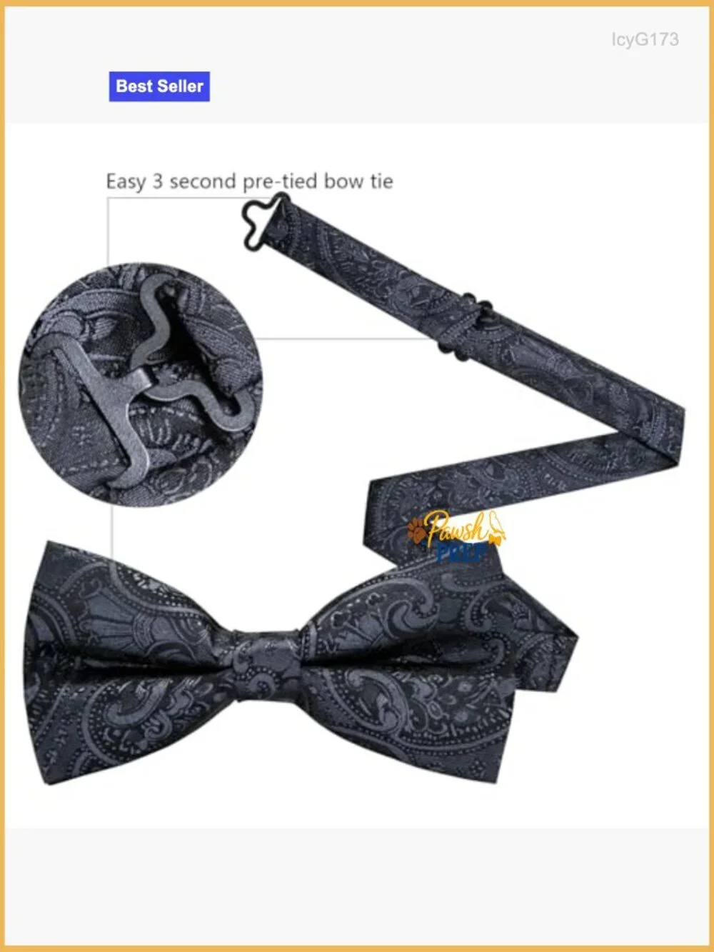 Silk Blend Pre-Tied Bow Tie Set with Pocket Square & Cufflinks